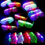 LED Glasses Glow in the Dark Party Favors Supplies for Kids 20 Pack Flashing Light Up Glasses Toys Bulk fit Concert Holiday