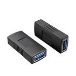 USB 3.0 Coupler, CableCreation 2 Pack USB Female to Female Adapter USB 3.0 Type A Female to Female Extension Adapter Super Speed USB 3.0 Adapter, Black