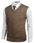 COOFANDY Men's Sleeveless Sweater Vest V-Neck Slim Fit Lightweight Vest Business Casual Pullover