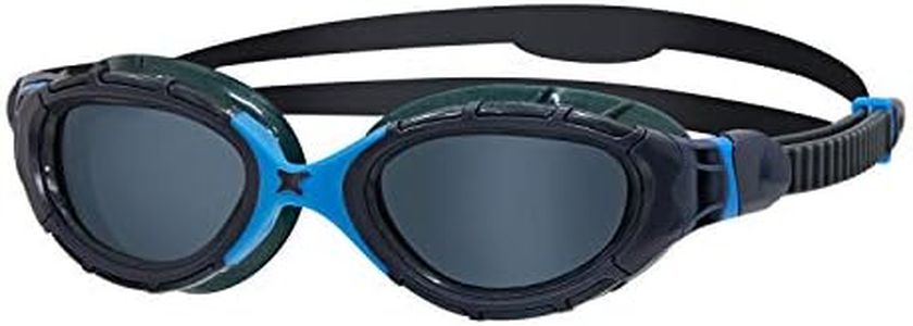 Zoggs Predator Flex Goggle, UV Protection Swim Goggles,Grey/Blue/Smoke Tint, Small