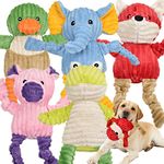 Ousiya 5 Pack Dog Toys Stuffed Squeaky Dog Toys Assortment Plush Animal Dog Toy Value Bundle Puppy Pet Dog Toys for Small Medium Large Dogs