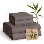 BAMPURE 100% Organic Bamboo Sheets Queen Set 4PC - Ultra Soft & Breathable Cooling Sheets for Hot Sleepers - Hotel Luxury Queen Sheets - Deep Pocket Queen Bed Sheets - Draps Queen (Gray)