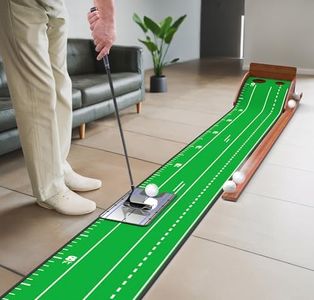 SAPLIZE Putting Mat with Automatic Ball Return, Golf Practice Putting Green with Putting Mirror, Portable Putting Matt for Indoors Outdoors- Improve Accuracy and Skill Levels