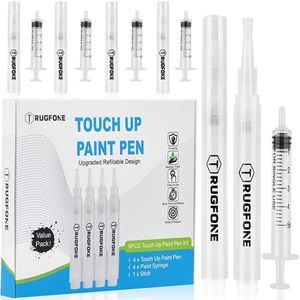 TRUGFONE Touch Up Paint Pen 4 Pack Pens Fillable Paint Touch Up Brush Pen for Walls Refillable Paint Touch Up Pen for Wall Repair Funiture Cabinet Wood Floor Window 6ML 4 Count (9 Pcs Kit)