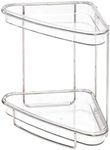 InterDesign iDesign Corner Shelves, Plastic and Metal 2-Tier Storage, Clear/Brushed Nickel