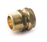 Wärmer System 15mm x 1/2" Compression x BSP Parallel Male Straight Adaptor - Pack of 2