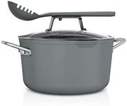 Ninja NeverStick PossiblePot, Premium Set with 7-Quart Capacity Pot, Roasting Rack, Glass Lid & Integrated Spoon, Nonstick, Durable & Oven Safe to 500°F, Sea Salt Grey, CW202GYCCO (Canadian Version)