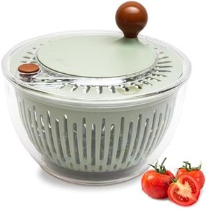 ZHANG XIAO QUAN SINCE 1628 Easy to use pro Pump Salad Spinner 6.3 qt with Bowl, Colander and Built in draining System Lettuce Spinner for Fresh, Crisp, Clean Salad and Produce