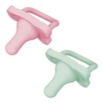 Dr. Brown’s HappyPaci 100 Percentage Silicone Baby Soother, Contoured One-Piece Design, 0-6 m, BPA-Free, 2-pack, Pink and Green