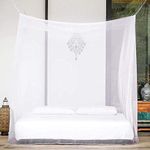 AKORD White Mosquito Canopy Polyester Insect Protection Box Net Travel Double Bed Rectangular, 220x200x210cm