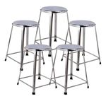 Lifetime Stools 24 inch Stainless Steel Stool for Sitting, Round Shape - Clinic, Hospitals, Shop, Medical, Office, Doctor, Hotel, Outdoor for Multipurpose use (Pack of 5)