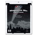 BCW Magazine & Document Bin Partitions - Pack of 3 | Smooth Black Plastic Finish, Works with Adhesive Labels | Magazine Dividers Fit BCW's Magazine & Document Bin | Magazine Storage Accessories