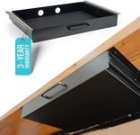 Under Desk Drawer For Desk, Standing Desk Drawer Attachment Under Desk Drawer Slide Out, Carbon Steel Office Drawers Under Desk Pull Out Undermount Drawer, Sliding Underdesk Drawer - 21.5*14*2.8 in