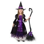 Spooktacular Creations Fairytale Purple Cute Witch Costume Deluxe Set with Hat for Girls