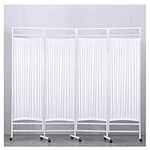 Medical Privacy Screen With Wheels, Folding & Rolling Room Divider for Indoor Privacy Partition, Office/Beauty Salon/Hospital Temporary Wall (Color : White, Size : 4PCS)