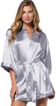 Turquaz Women's Bride Bridesmaids Robe - Satin Kimono Robes for Wedding & Bridal Party Silk Like Lightweight Robes for Women