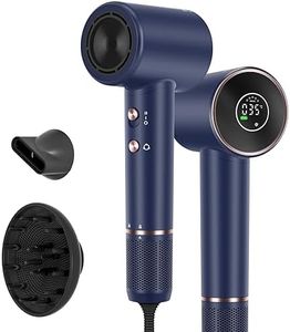 Air-Sonic Hair Dryer, PARWIN PRO BEAUTY HD-LED Display Hairdryer with 110,000RPM Brushless Motor, 200 Million Negative Ionic hairdryers, 25M/S Air Flow for Fast Drying (Blue)