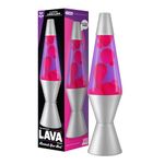 Lava Lamp 2121, Pink Wax, Purple Liquid, Silver Base and Cap, Original 14.5 inch LAVA Motion Lamp to Illuminate Your Mood