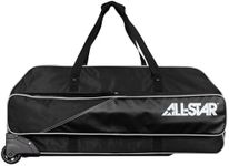 All-Star Pro Model Players Rolling Baseball Fastpitch Catchers Equipment Duffle Bag, Black/White