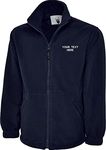 Personalised Embroidered Your Text UC640 Fleece Jacket, Classic Full Zip Micro Fleece Jacket XS to 4XL (M, Navy)