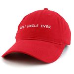 Trendy Apparel Shop Best Uncle Ever Embroidered Soft Cotton Dad Hat - RED