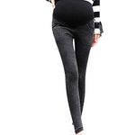 Womens Maternity Jeans Leggings Over Bump Seamless Stretchy Straight Leg Skinny Long Casual Slim Fit Leggings Trousers Pregnancy Pants(Black,L)