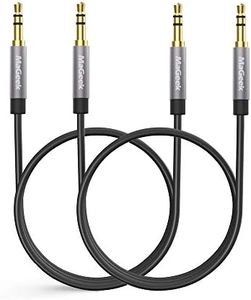 MaGeek 3.5mm Audio Aux Cable, Male to Male Auxiliary Cable for Car, Home Stereo, iPhone, Smartphone, iPod, iPad or Any Audio Device with 3.5mm Aux Port [24k Gold-Plated] (2-Pack_1.0m)