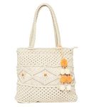 Alii And Aliizey Women's Braided Shoulder Bag (Off-White and Orange)