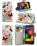 London Gadget Store New Printed Wallet Case Cover Creative Fresh Pattern Design with Integrated Stand for HTC Desire 320 - Butterfly Breeze