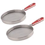 Kuber Industries Pack of 2 Roti Grill Jali for Gas Stove | Papad & Phulka Roasting Net for Kitchen Cooking | Stainless Steel Barbeque & Bharta Pan