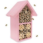 Bee House for the Garden, Pink Mason Hive House, 19 x 26 x 12 cm