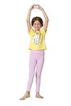 Van Heusen Girls Regular Fit Leggings - Power Plus Cotton Spandex - Power Plus, Allover Print, Super Soft_56302_Friends AOP_5-6 Years,Purple