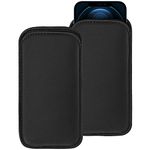 2 PCs Neoprene Cell Phone Sleeve Phone Pouch Compatible for Apple iPhone 15 14 Pro Max Galaxy S24 S23 Ultra S24+ S23 FE A55 A54 A15 A14 OnePlus 12 12R Pixel 8 7 Pro Nokia G310 (Medium, Black)