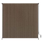 VICLLAX Outdoor Roller Shade Fabric for Porch Gazebo, Patio Cordless Blinds Roll Up Shade (8' W X 8' L), Mocha