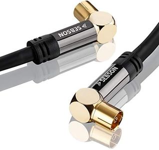 SEBSON Cable Antenne TV 5m coudé 90°, Femelle/Male, 105dB 75 Ohm blindé, Cable Coaxial Analogiques et Numériques - DVB-T, DVB-T2 (Décodeur TNT), Radio, TV
