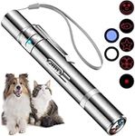 Cat Interactive Toys, Pet Toys Pointer for Cats Dogs 3 in 1 Rechargeable Long Range Interactive Lazer Toys with Black Light and White Light for Indoor Outdoor