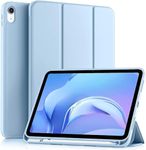 Oaky Smart Case for iPad 10th Generation 10.9 inch 2022 PU Lather Pencil Holder, Trifold Stand, Auto Wake/Sleep, Soft TPU Back Case Cover - Sky Blue