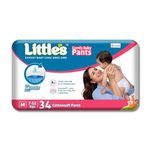 Little's Baby Diapers M Size (Medium) Pants Style | 7-12 kg | 34 Count - Pack of 1 | Cotton Soft Baby Diaper Pants with Leakage Guard