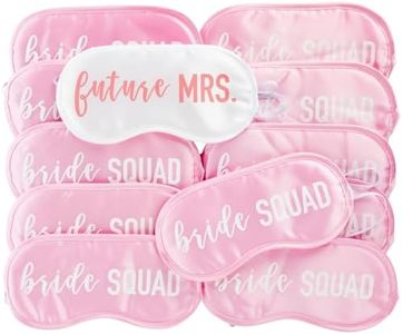 12 Pack Bachelorette Party Favors Eye Mask Set with "Future Mrs" and "Bride Squad" Masks for Sleeping, Accessories (4 x 8 In)