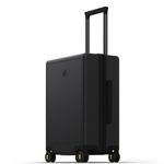 LEVEL8 Cabin Suitcase 18-Inch, Carry on Suitcase 4 Wheel, ABS+PC Hardshell Spinner Carry-on Trolley for Luggage with Double TSA, Black