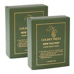 Golden treez neem tulsi handmade bath soap for tan removal, acne (pimples), skin whitening and brightening. Natural, bathing soap for men and women-115 gm (pack of 2)