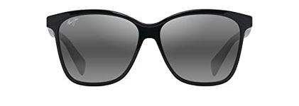 Maui Jim Women Liquid Sunshine W/Patented Polarizedplus2 Lenses Sunglasses, Gloss Black/Neutral Grey Polarized, Medium