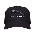 Genérico Black Cap with Jaguar Logo Man, Black/White, One Size