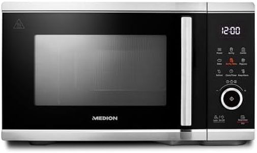 MEDION Microonde con funzione friggitrice ad aria calda (25L, 900W, 1500W aria calda, 9 programmi automatici, 10 livelli di potenza, modalità scongelamento, MD11499) nero
