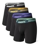 Separatec Men’s Underwear Bamboo Rayon Boxer Briefs, Ball Pouch Support Underwear 4 Packs