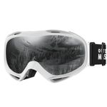 OutdoorMaster OTG Ski Goggles - Over Glasses Ski/Snowboard Goggles for Men, Women & Youth - 100% UV Protection (White Frame + VLT 11% Polarized Black Lens)