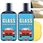 2PCS*120ml Glass Scratch Remover Kit,Window Scratch Repair with Sponge,Car Window Screen Cleaner Kit,Auto Glass Polishing Liquid,Scratch Remover for Scratches from Car Windshield & Home Gla/ss