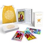 Sagesight Classic Tarot Cards Deck with Guidebook & Premium Linen Carry Bag - Original Pamela Colman Smith Artwork - Vibrant Ink & Rich Colors - Durable Tarot Cards for All Skill Levels (Holographic)