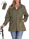 JTANIB Women Packable Rain Jacket Waterproof Lightweight Raincoat Hooded for Hiking Outdoor Travel