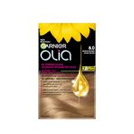 Garnier Olia Permanent Hair Dye, Ammonia-Free Hair Color, 8.0 Medium Blonde, Long-Lasting Hair Shine With 60% Oils, 1 Application